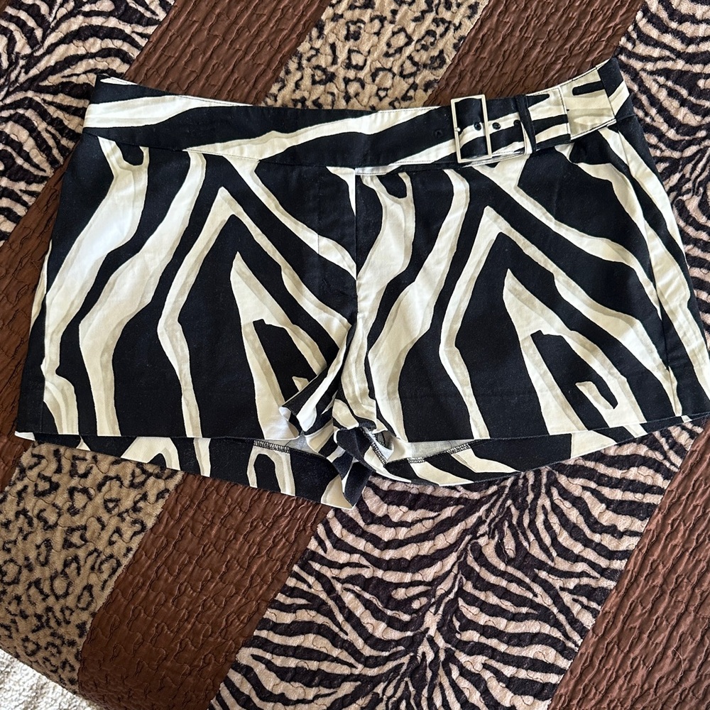 Stylish Black and White Zebra Print Women's Shorts